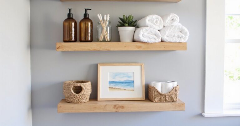 bathroom shelf decor, bathroom shelves, restroom decor, bathroom decor apartment, bathroom design decor