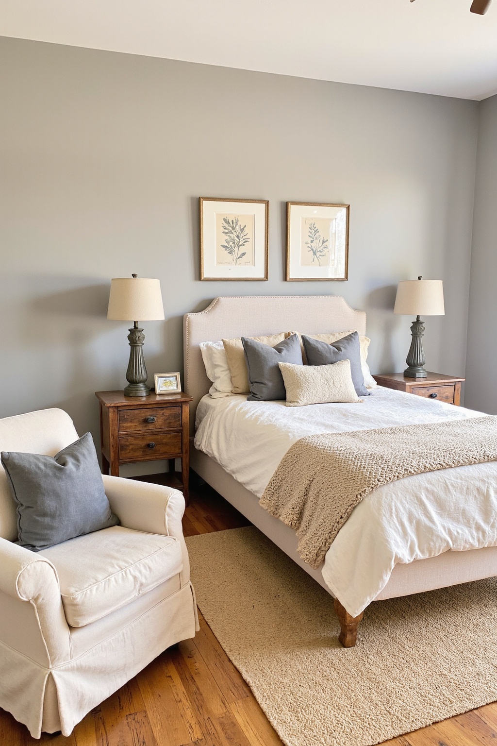 gray bedroom walls, gray bedroom ideas, gray and white bedroom ideas, light gray bedroom, gray headboard bedroom decor