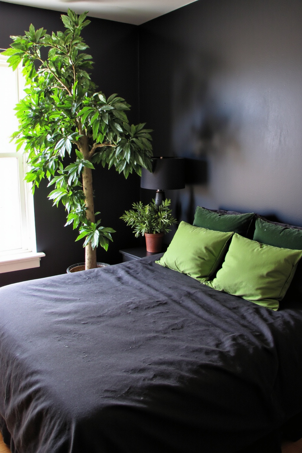 black bedroom design, black walls bedroom, black queen bedroom ideas, dark bedroom romantic, charcoal and blue bedroom