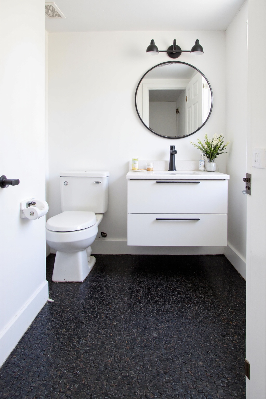 bathroom inspiration decor, bathroom floor tiles, white bathroom porcelain tile, classic bathroom tile, small bathroom design