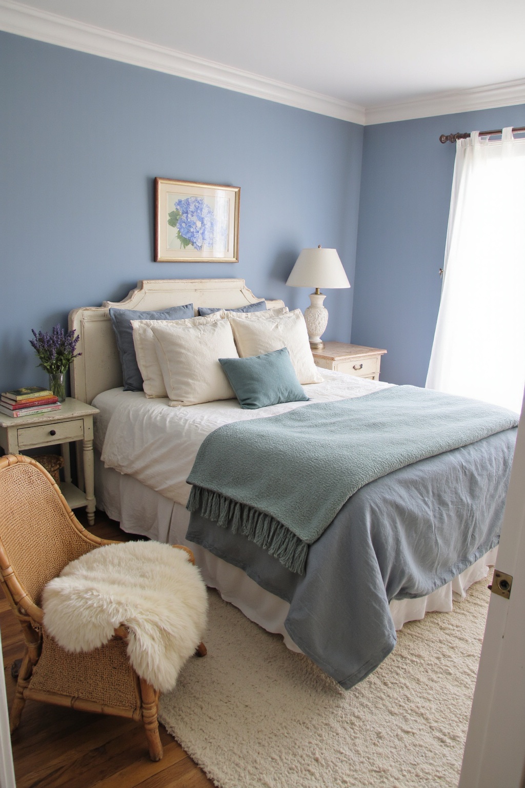 blue bedroom walls, light blue bedroom, small blue bedroom, feminine blue bedroom, light blue rooms