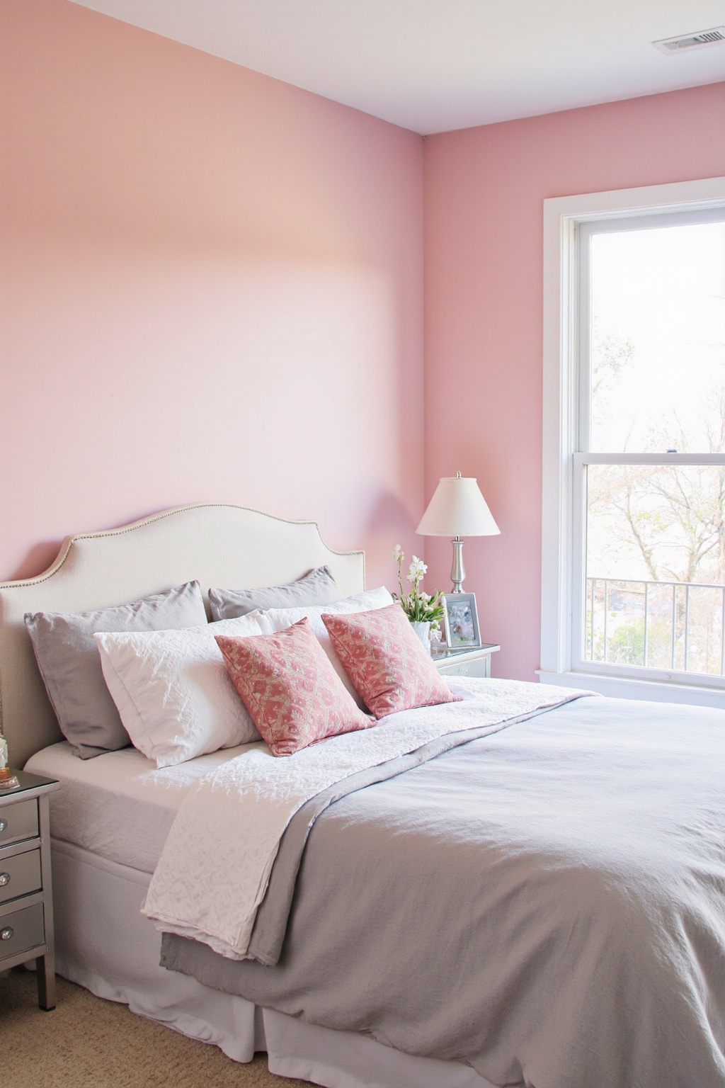 pink bedroom decor, pink bedroom, pastel pink bedroom, simple pink room, soft pink aesthetic bedroom
