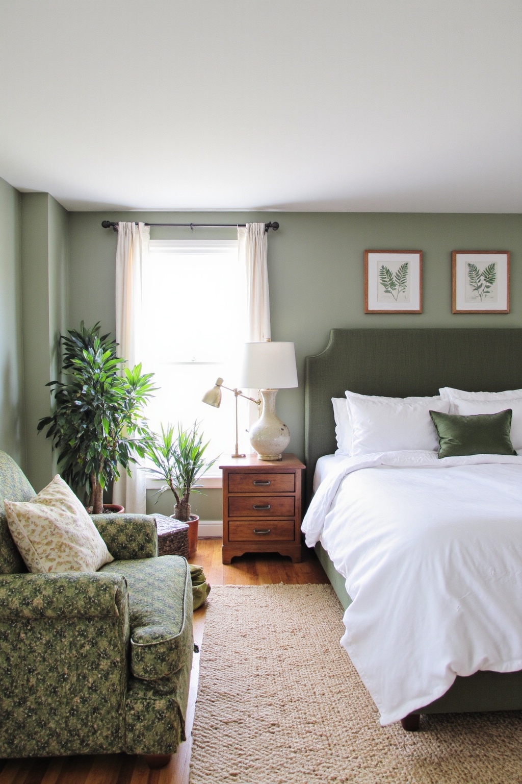sage green bedroom, green bedrooms, modern green bedroom design, green bedroom accents, neutral and green bedroom