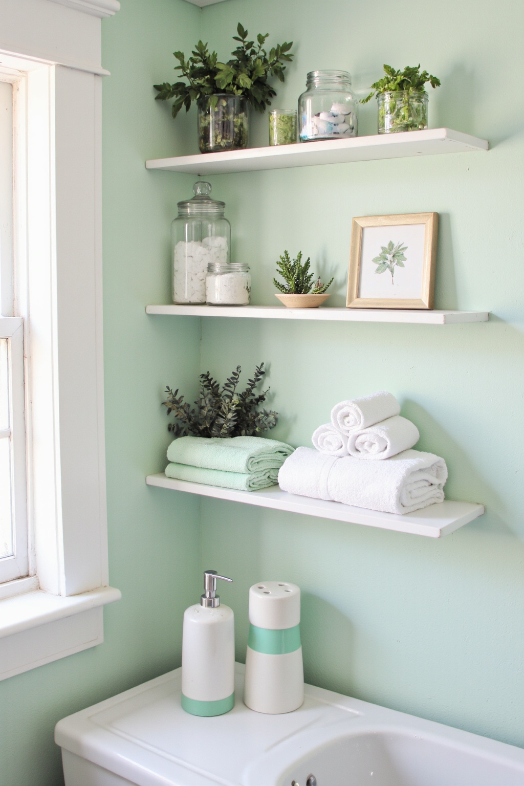 bathroom shelves over toilet, bathroom design decor, toilet room shelf decor, farmhouse bathroom mirror with shelves, shelves over toilet
