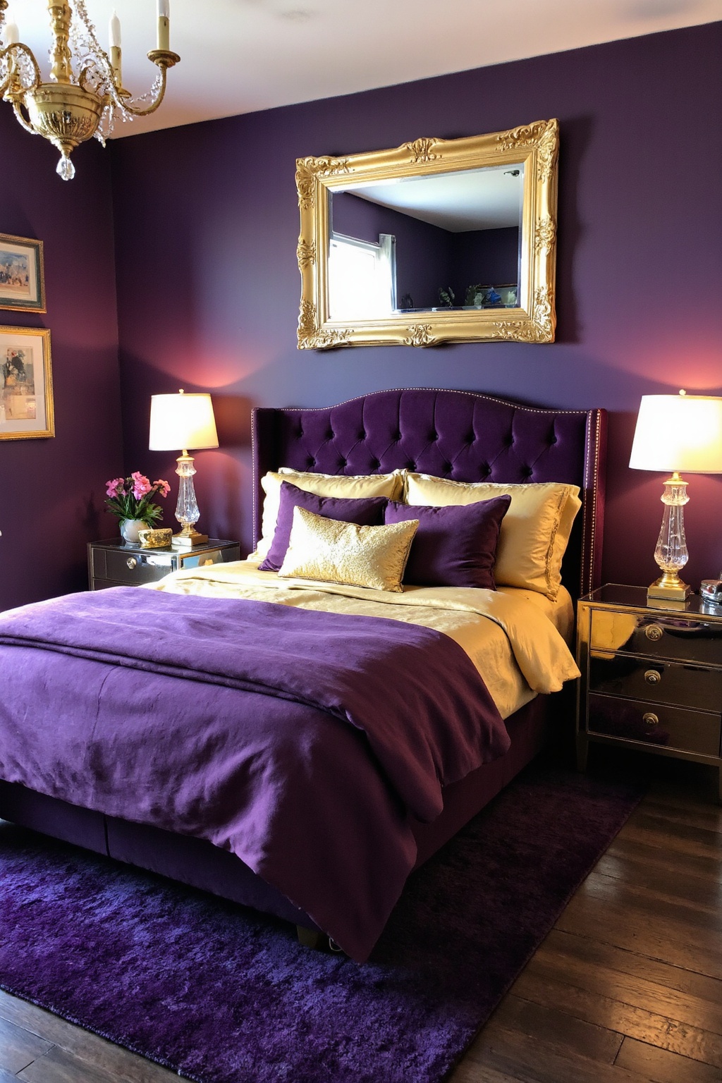 lavender bedroom, purple bedroom ideas, pink and lavender bedroom, purple trim bedroom, deep purple bedroom