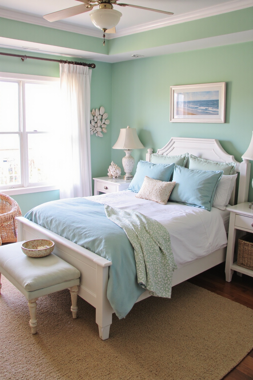 all green bedroom, sage green bedroom, green spare bedroom ideas, sage purple bedroom, purple green bedroom