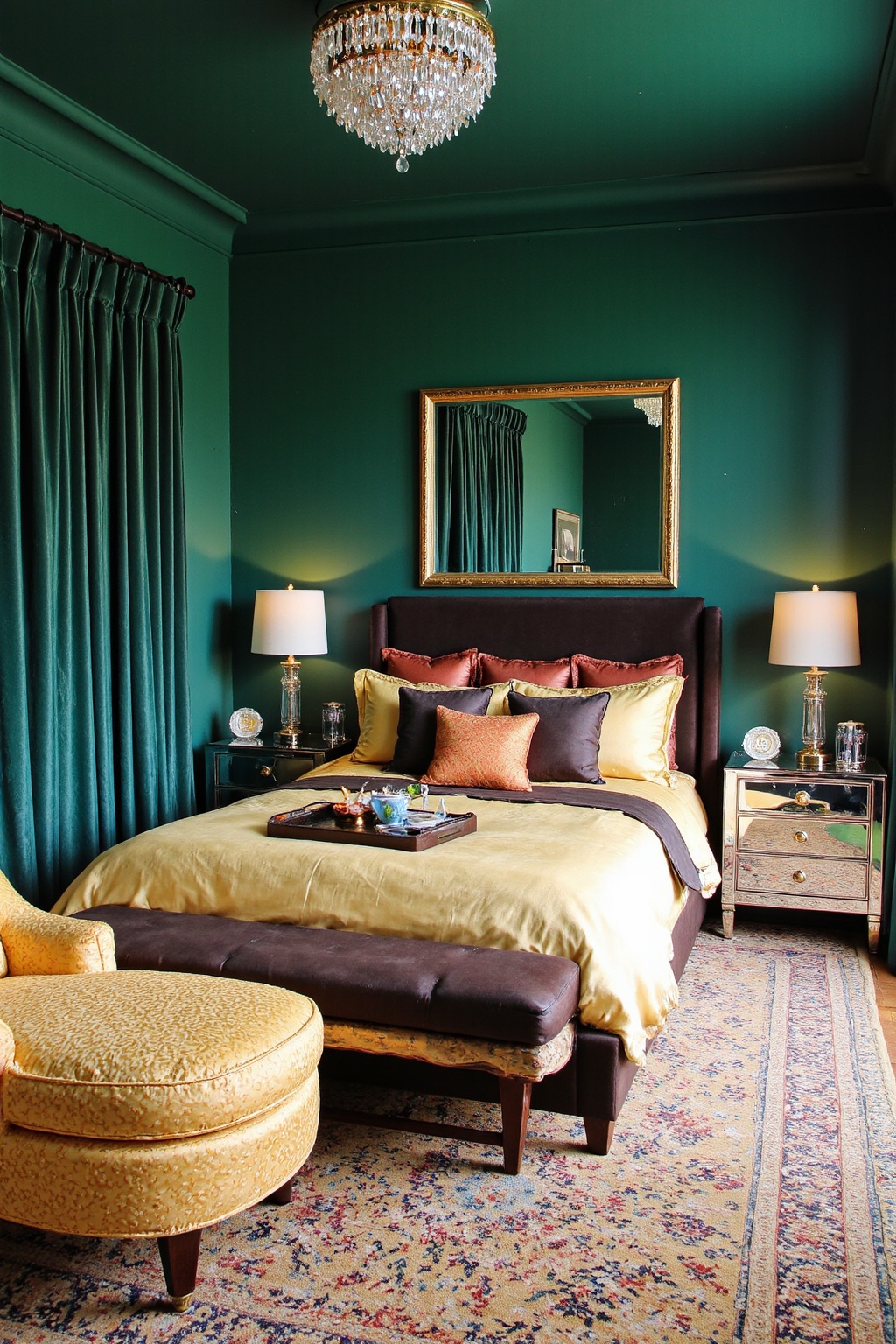 green bedrooms, sage green bedroom, bedroom green feature wall, forest green master room, modern green bedroom design