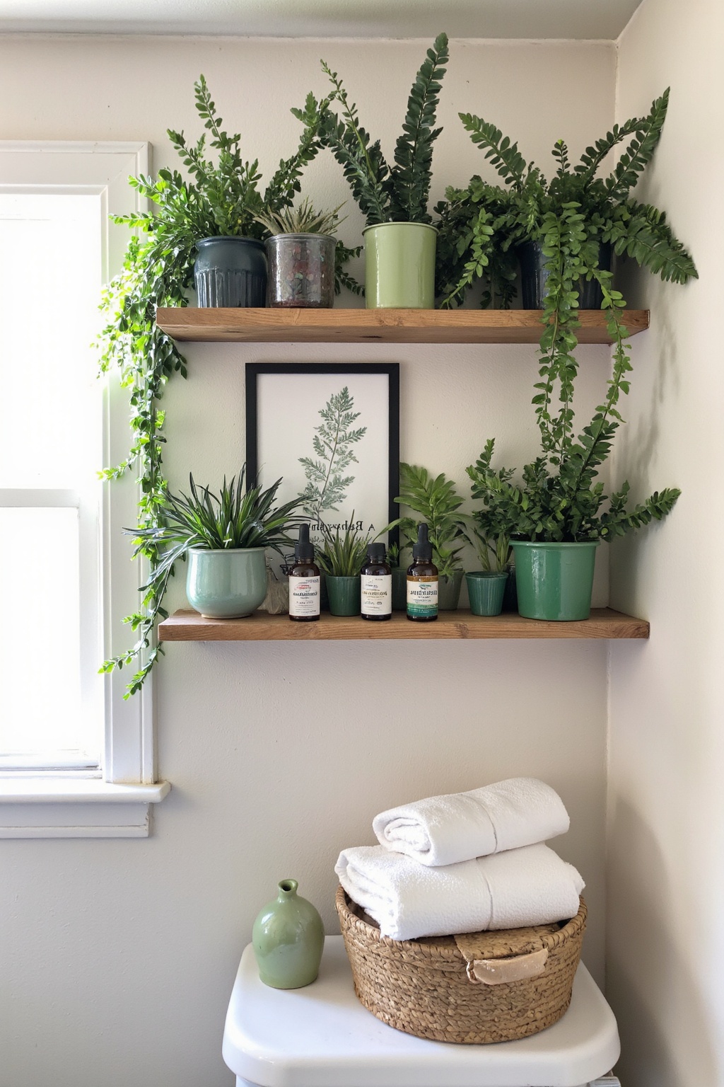 bathroom decor apartment, bathroom shelf decor, styled bathroom shelves, bathroom floating shelves, bathroom wall shelves rattan