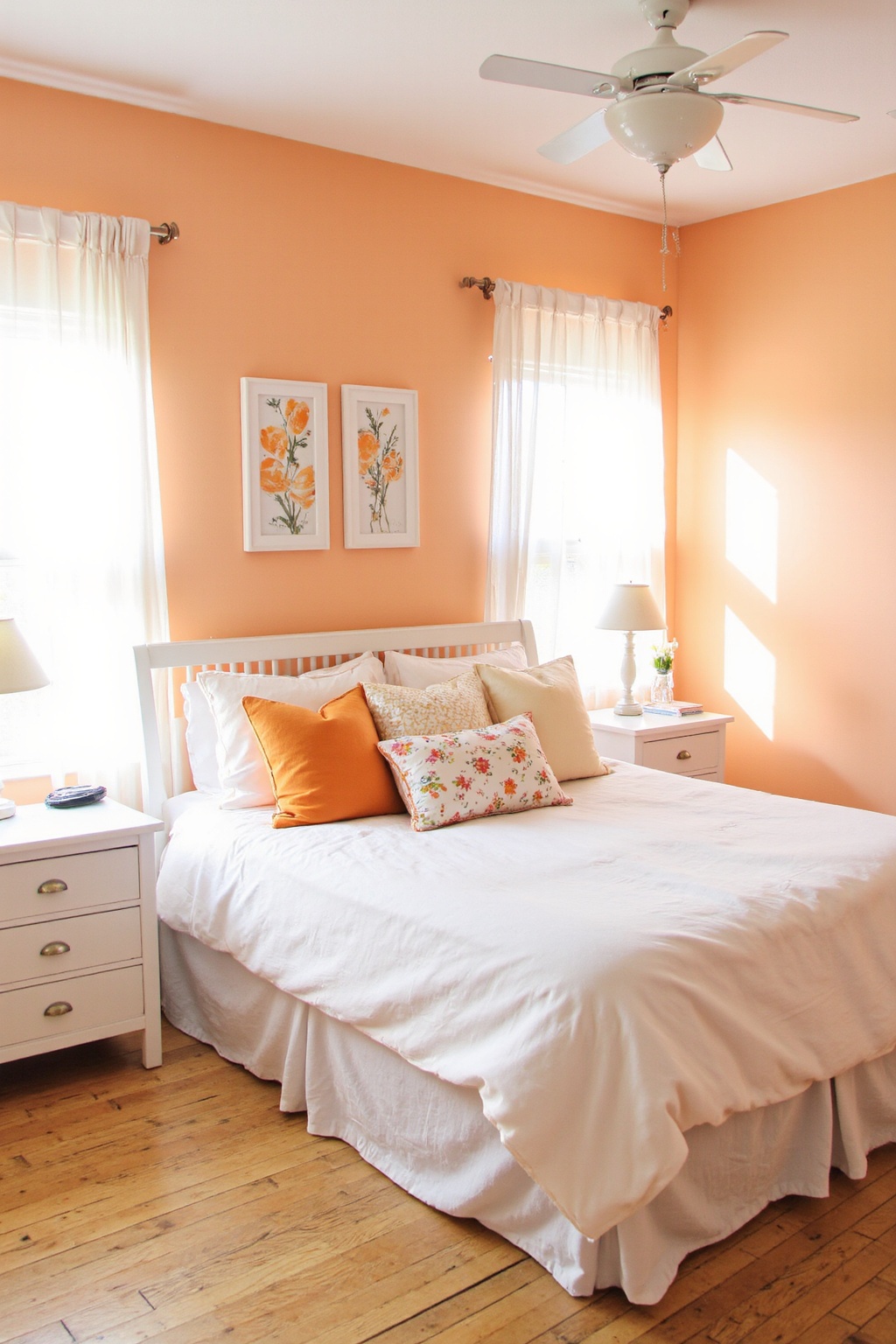 orange bedroom, bedroom orange, orange bed canopy, mediterranean bedroom, color inspiration bedroom