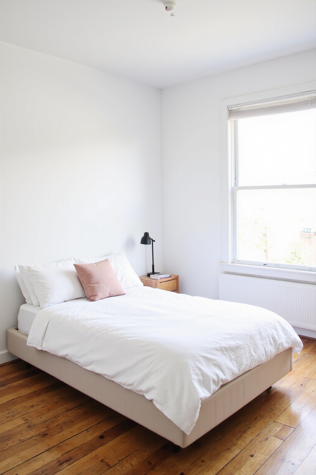 pink bedroom, dream bedroom inspiration, minimal pink room, pink wall bedroom, pink loft bedroom