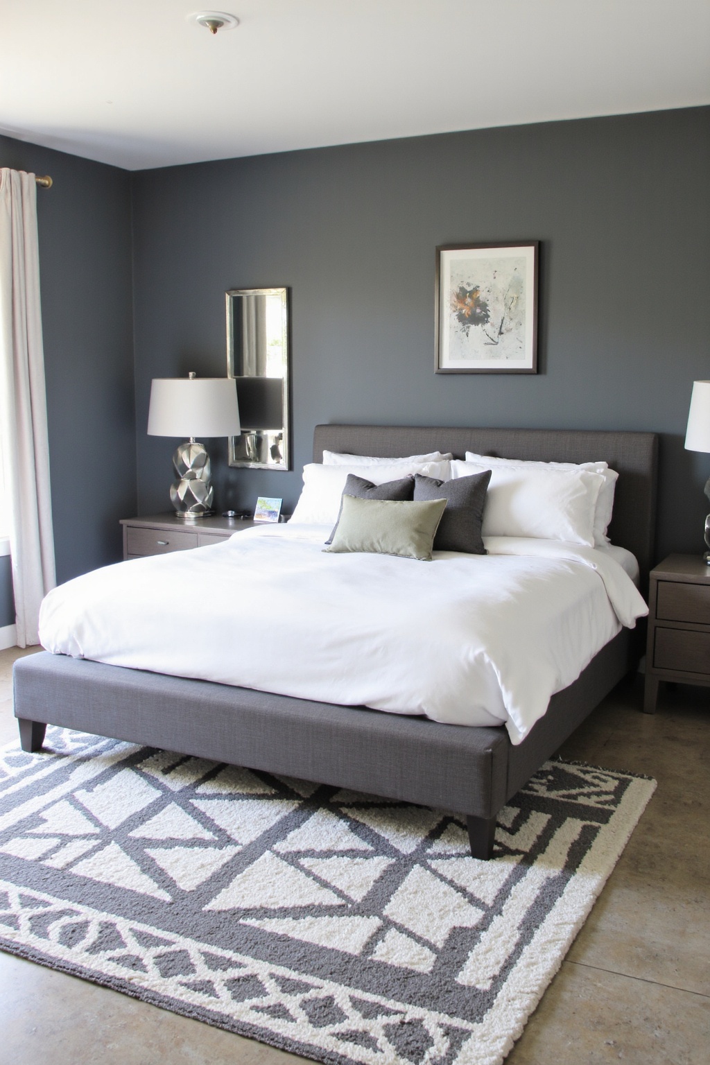 grey bedroom, grey bedroom ideas, dark gray bed, black gray bedroom, gray tones bedroom