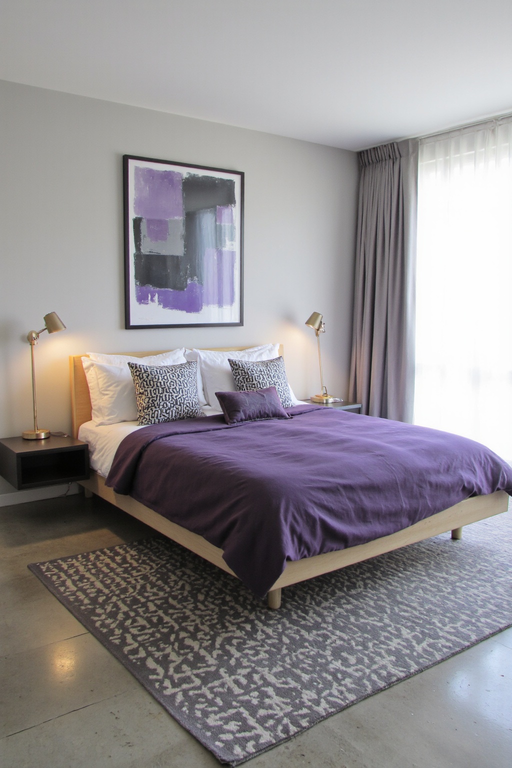 purple bedroom ideas, purple bedrooms, purple room ideas, purple trim bedroom, white bedroom design