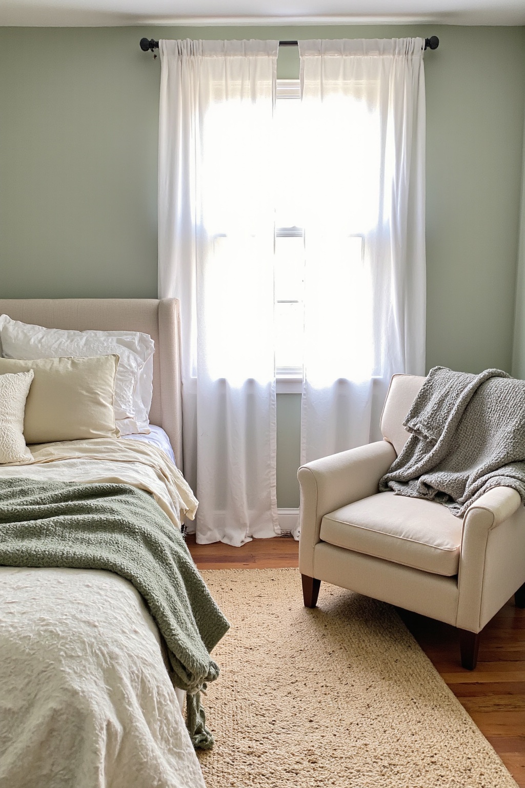 sage green bedroom, green bedroom ideas, olive green bedroom, soft green bedroom, sage green spare bedroom