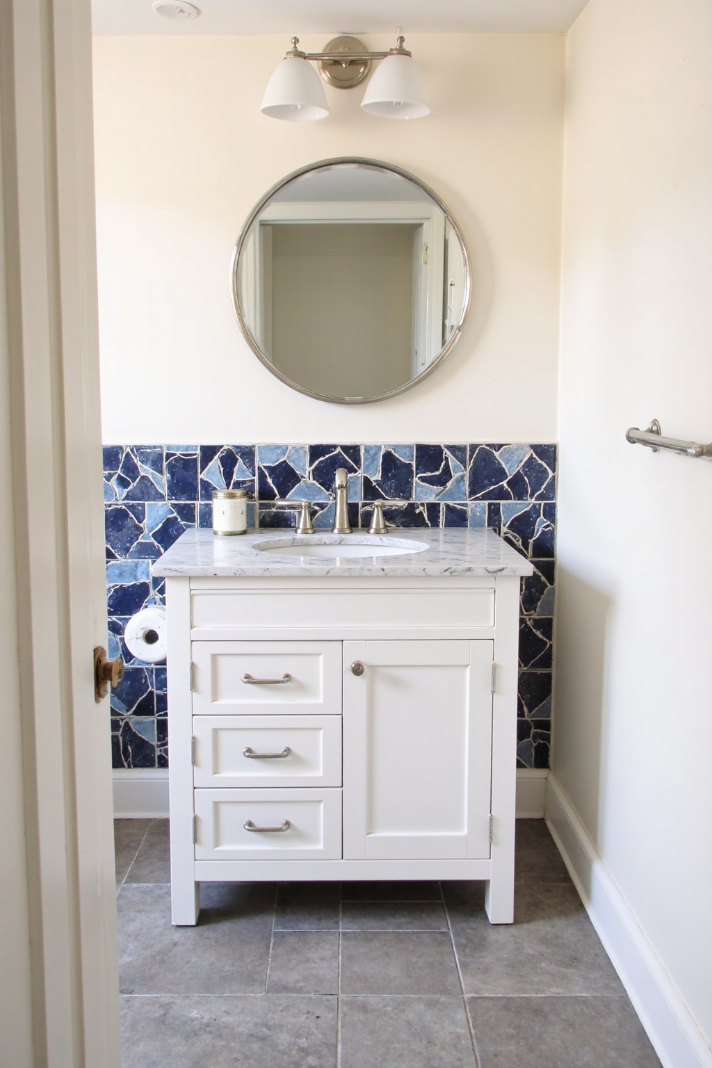 bathroom renos, bathroom inspiration decor, classic bathroom tile, pale blue bathroom tiles, green shower tile