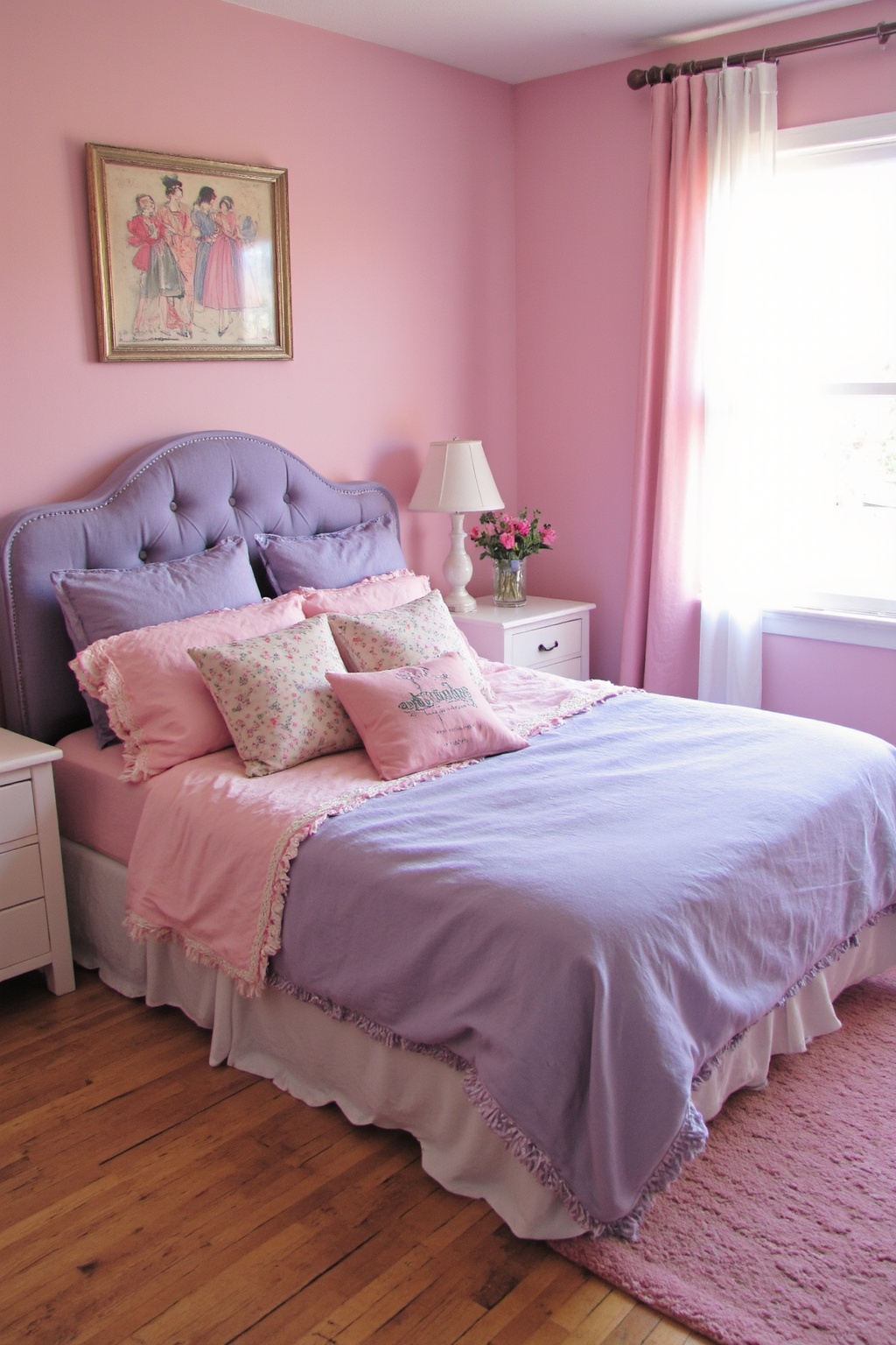 purple bedrooms, purple bedroom, romantic purple bedroom, purple walled bedroom, purple teenage bedroom