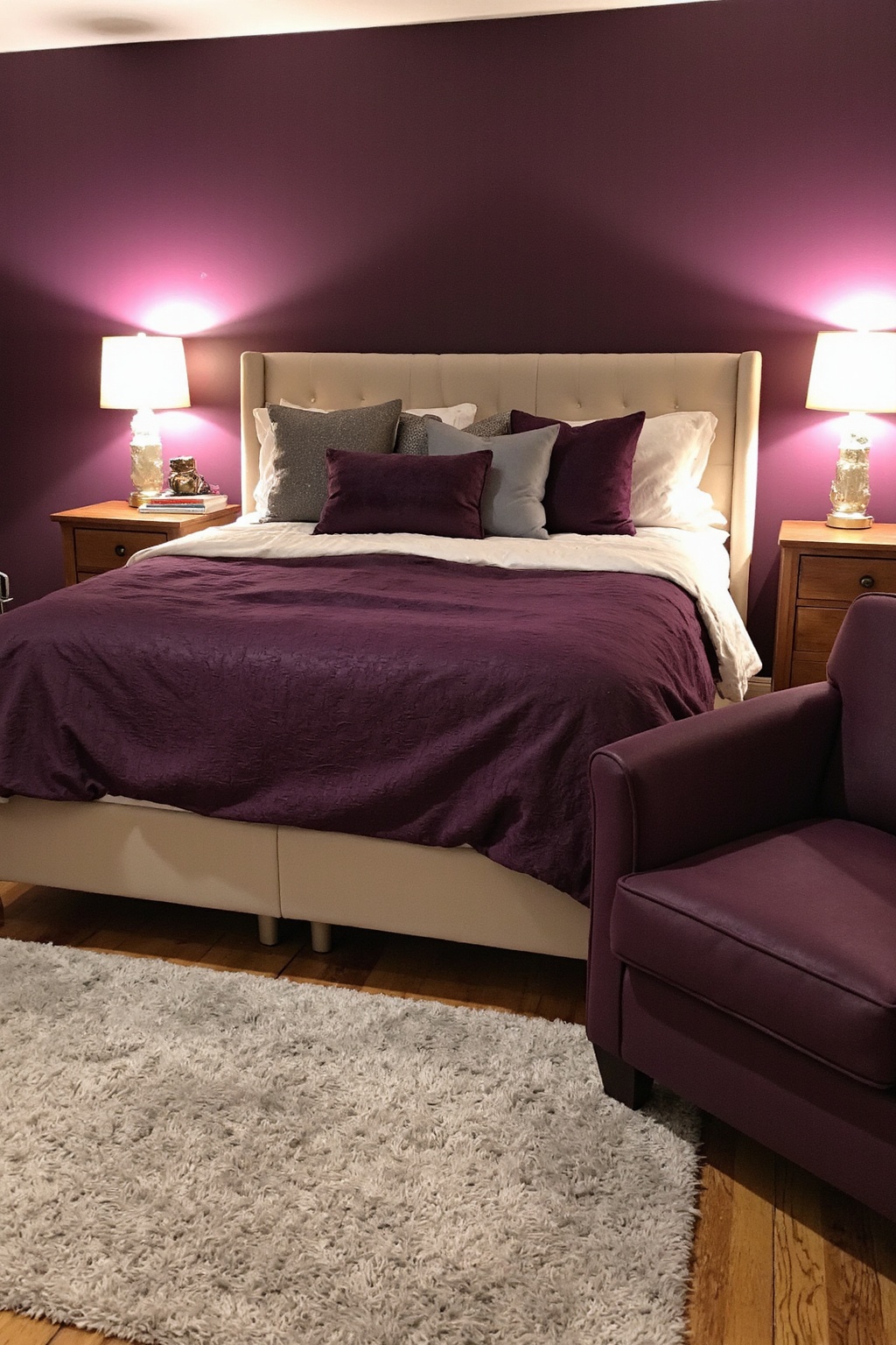 purple bedroom decor, lavender bedroom, bedroom color, deep purple bedroom, lavender boho bedroom