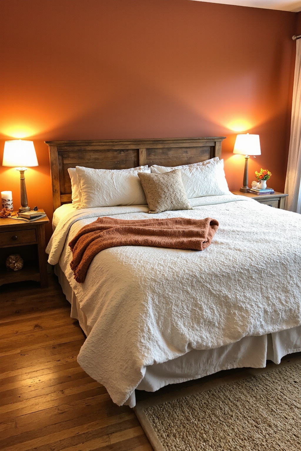 orange bedroom ideas, orange rooms, yellow orange room aesthetic, spanish bedroom, rustic orange bedroom