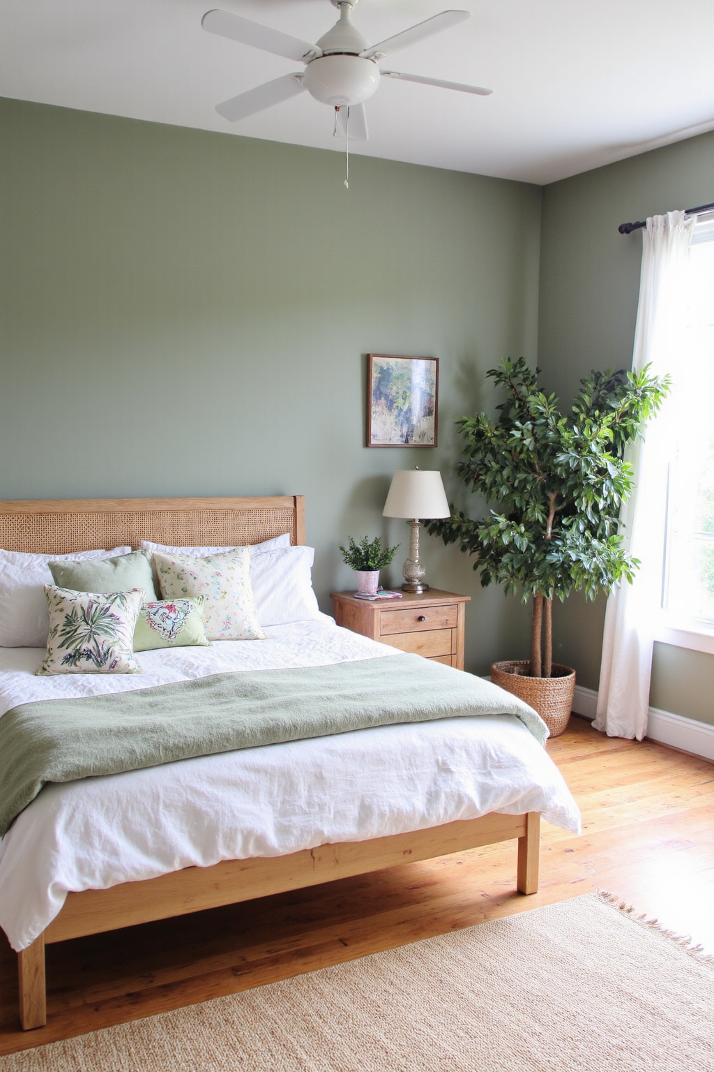 master bedrooms decor, modern home bedroom, organic modern bedroom with green, bedroom refresh, bedroom fireplace