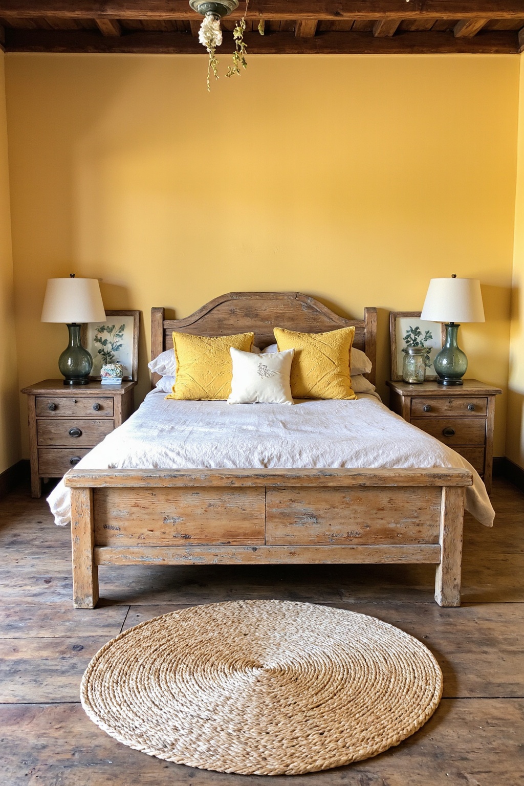 yellow bedroom walls, yellow bedroom decor, yellow vintage bedroom, cozy yellow bedroom, yellow cottagecore bedroom