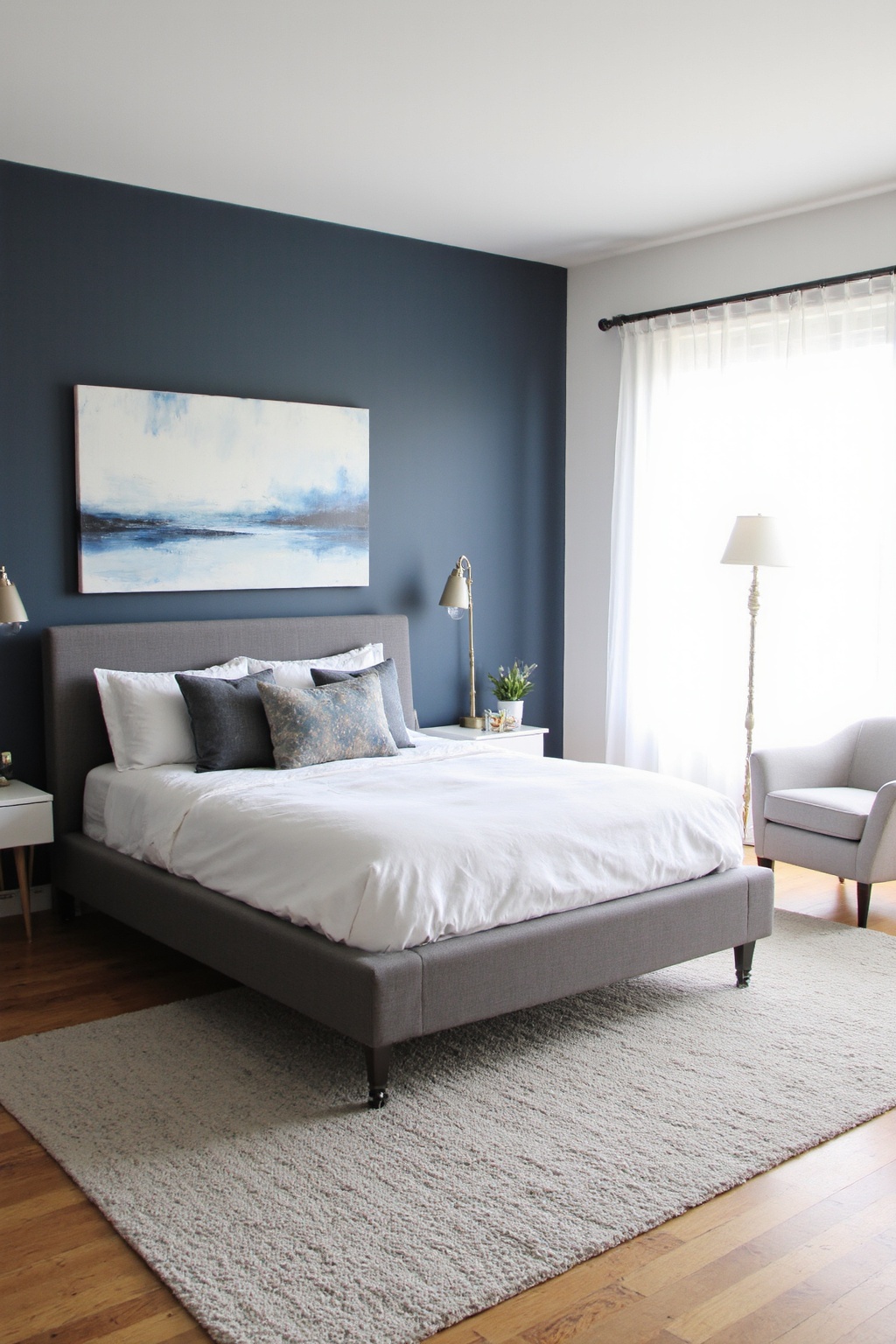 blue bedroom decor, blue bedroom, beige coastal bedroom, navy blue bedroom, feminine blue bedroom