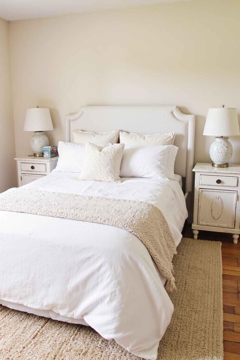 all white bedroom, modern white bedroom, white spare bedroom ideas, bedroom decor cozy, colorful green bedroom