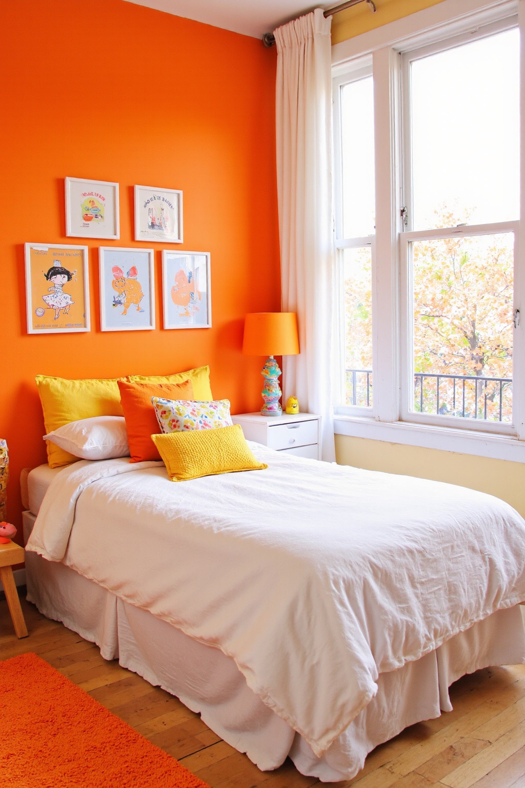 orange bedroom ideas, orange rooms, funky green bedroom, orange pink bedroom, orange room