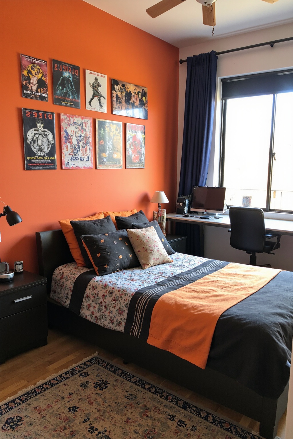 orange bedroom, burnt orange bedroom, sanctuary bedroom, bedroom colorful ideas, orange bedroom aesthetic