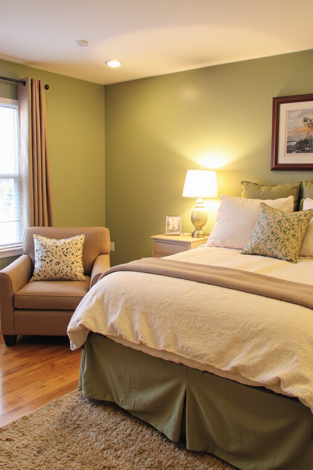 green bedroom decor, sage bedroom, light sage green bedroom, bedroom ideas with sage green walls, sage green farmhouse bedroom