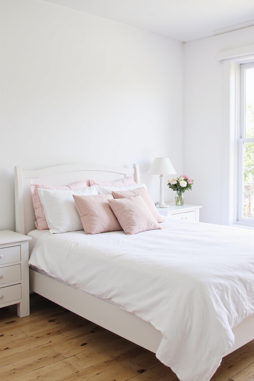 dream bedroom inspiration, pink bedroom, pink green bedrooms, sunset bedroom, pink wall bedroom