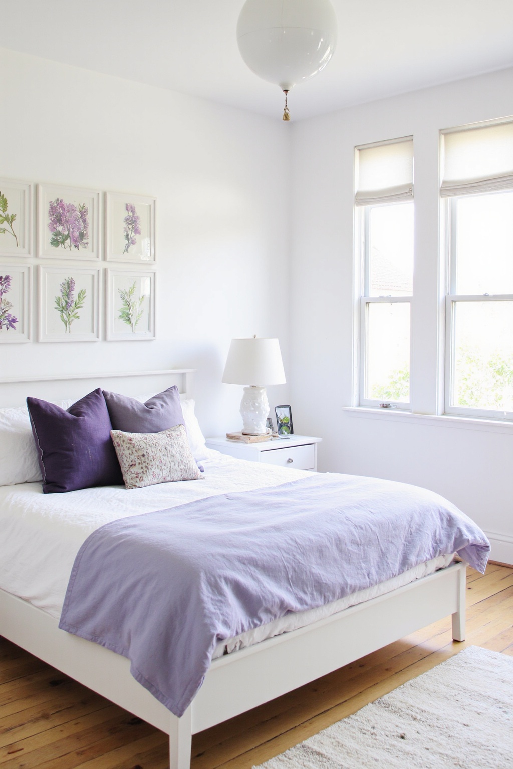 purple room, purple bedroom decor, pink and lavender bedroom, purple trim bedroom, deep purple bedroom