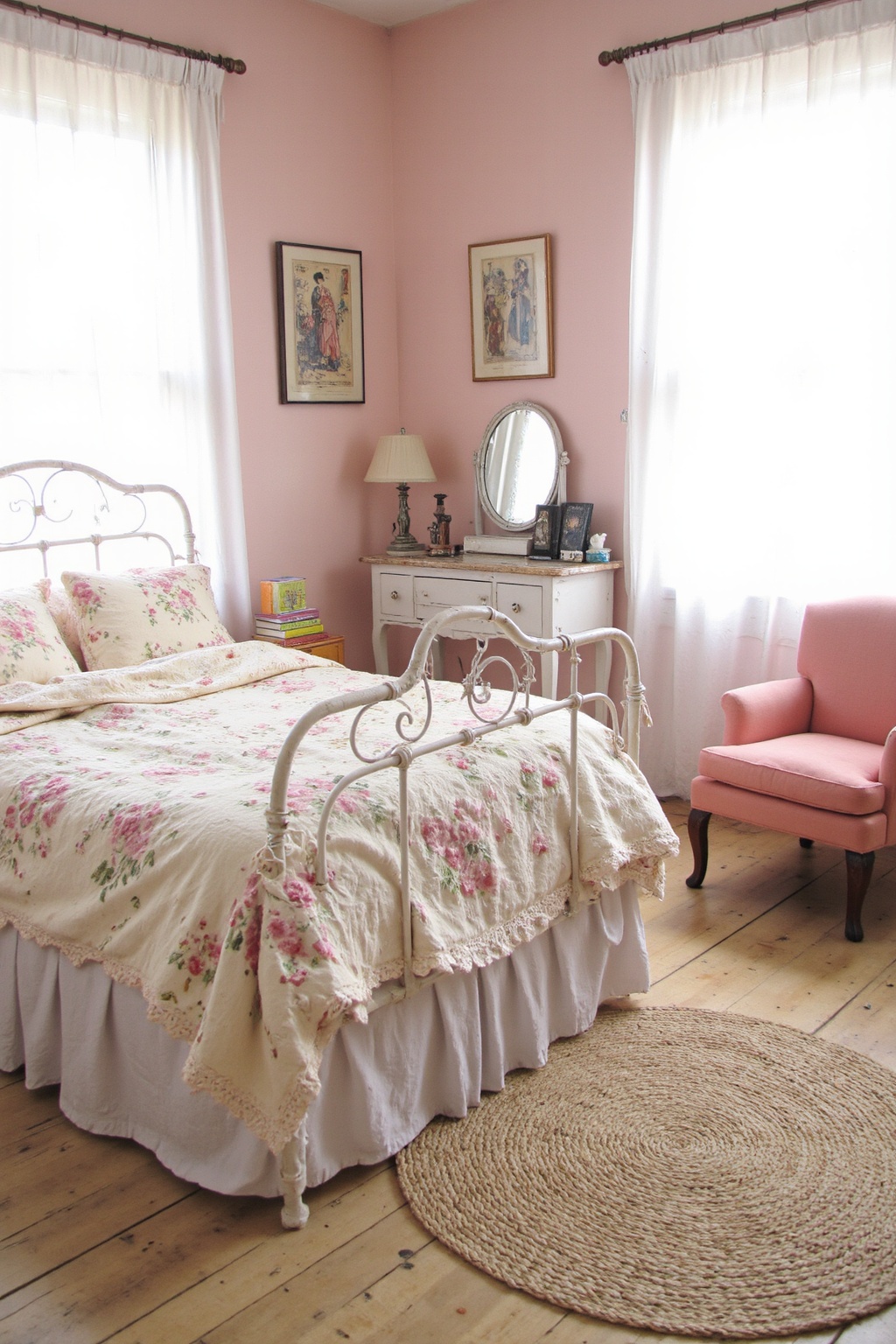 vintage inspired bedroom, vintage cottagecore bedroom forest, bedroom vintage decor, colorful vintage bedroom, dream house decor