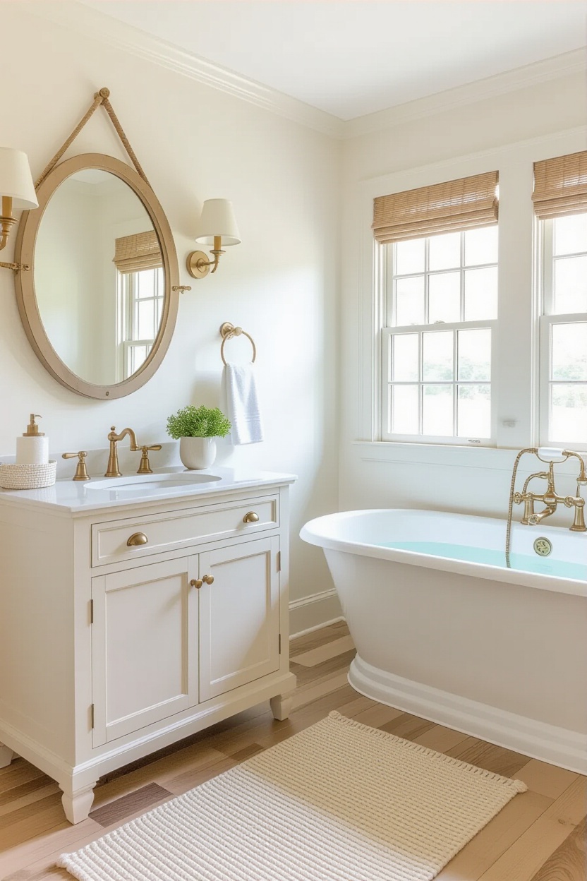 coastal farmhouse bathroom, coastal bathrooms, coastal modern farmhouse bathroom, coastal farmhouse bathroom decor ideas, blue fish scale tile bathroom