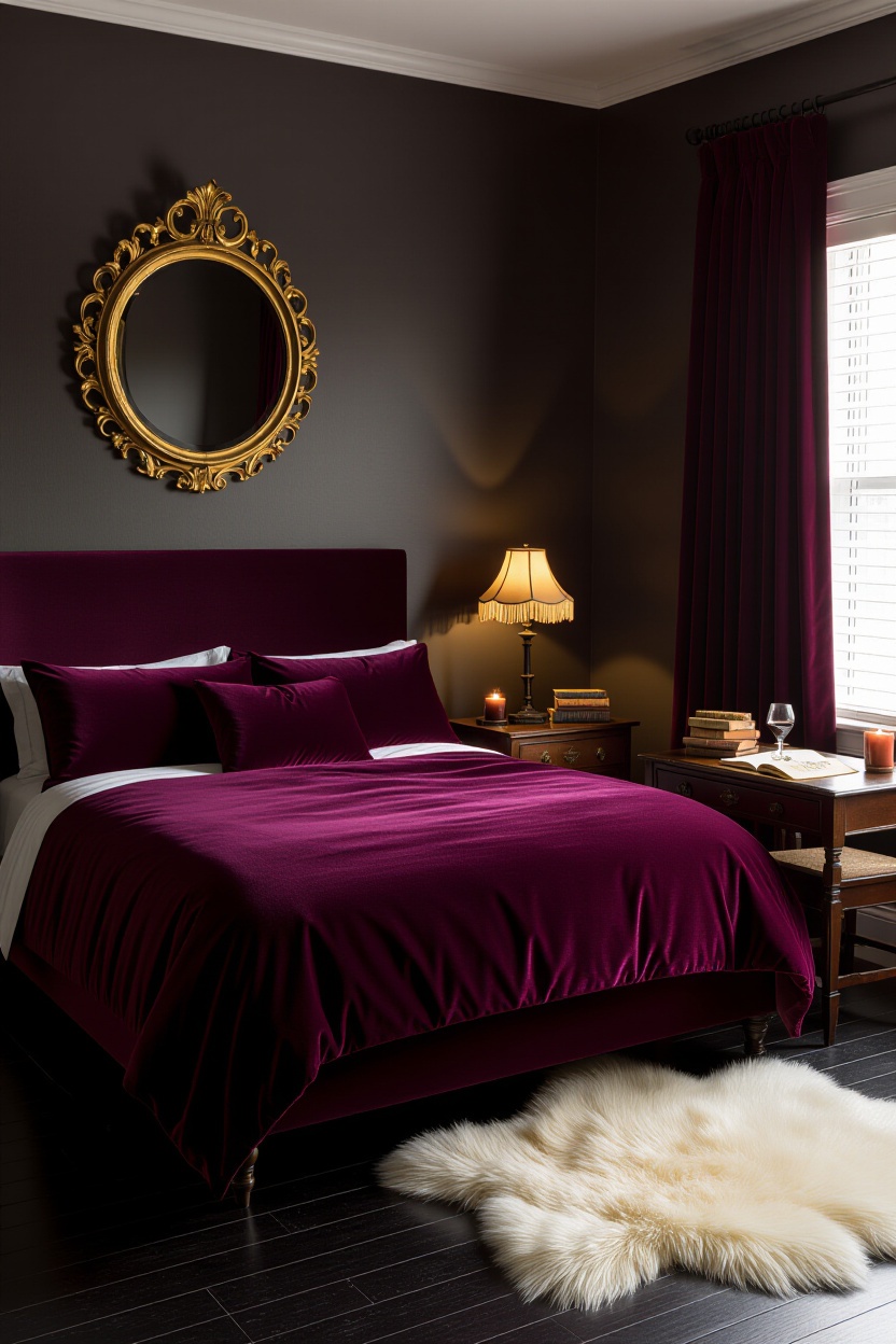 dark bedroom, dark romantic bedroom, master bedrooms decor, bedroom black, bedroom victorian