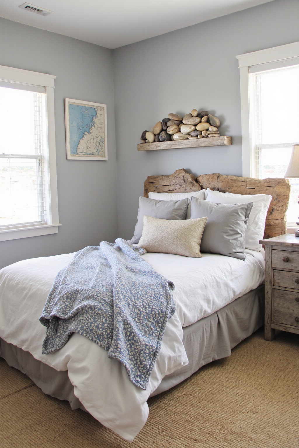 cottage bedroom, coastal cottage bedroom, blue cottage bedroom, cozy beach cottage bedroom, coastal bedroom decorating