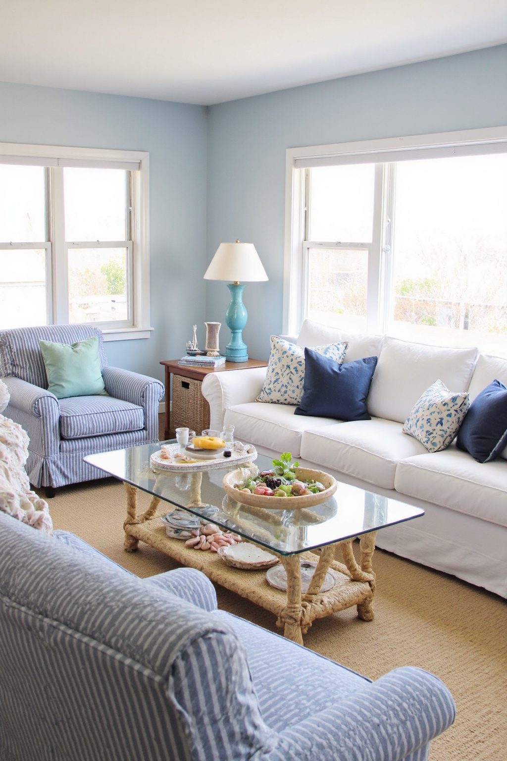beach house living room, coastal living room, beach cottage living room, country house decor living room, blue beach living room