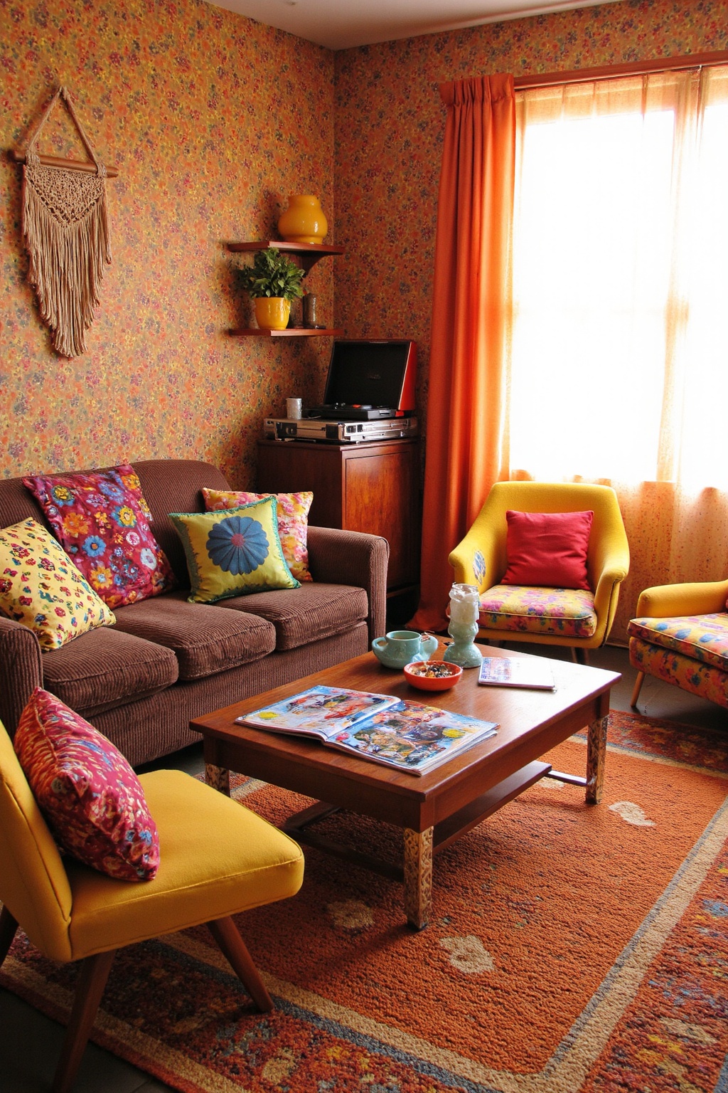 vintage apartment decor living room, vintage living room ideas, living room inspo, mix century modern living room, california eclectic living room