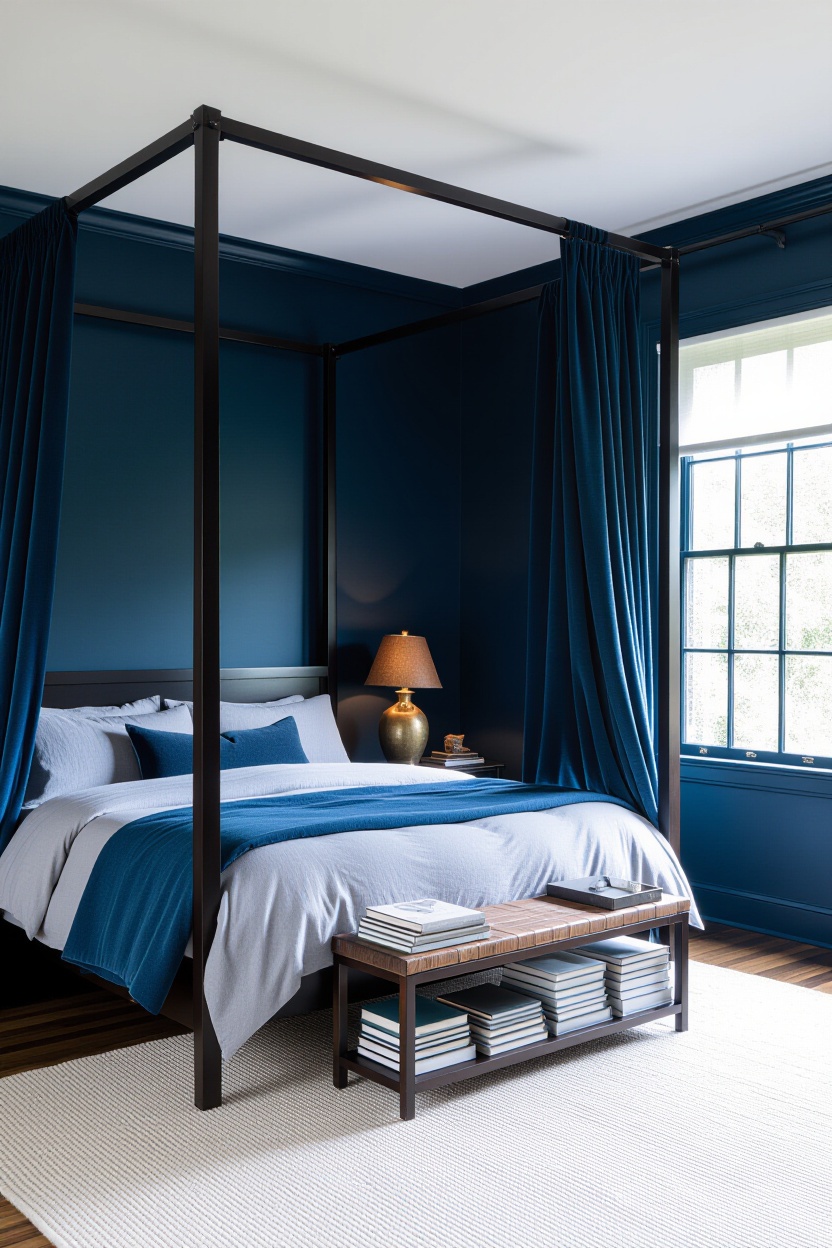 moody bedroom, bedroom, plum bedroom, black bedroom, relaxing moody bedroom