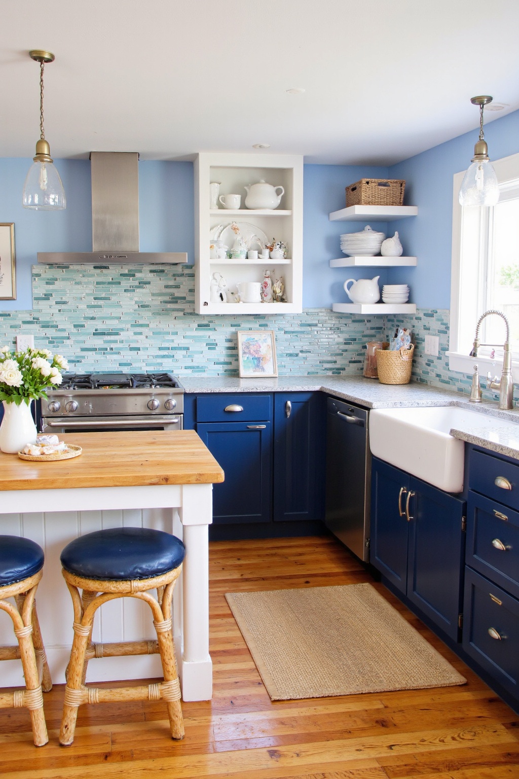coastal kitchen design, coastal cottage kitchen, blue cottage kitchen, modern coastal kitchen, beach cottage kitchen ideas