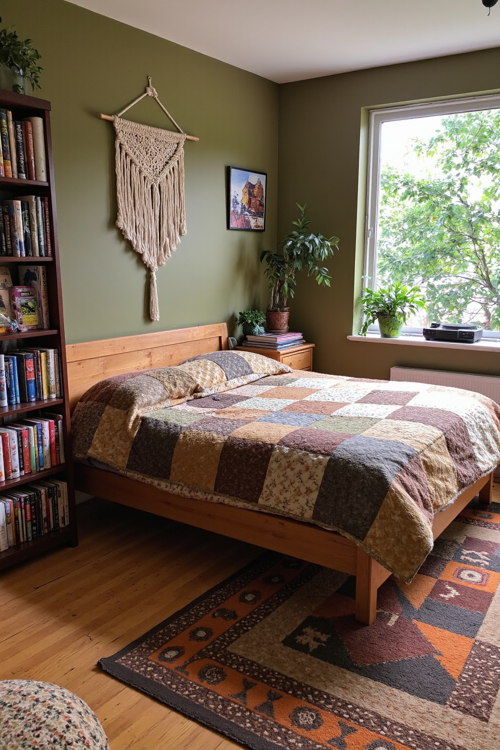 antique bedroom, vintage inspired bedroom, sage green bedroom, colorful vintage bedroom, dream house decor