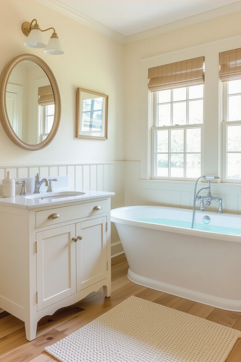 coastal farmhouse bathroom, beachy bathroom, coastal shiplap bathroom, coastal oasis, beach bathrooms