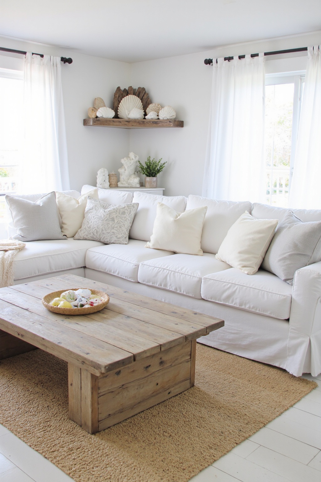 coastal cottage living room, coastal modern living room, white country living room, coastal cottage decorating, surf aesthetic living room