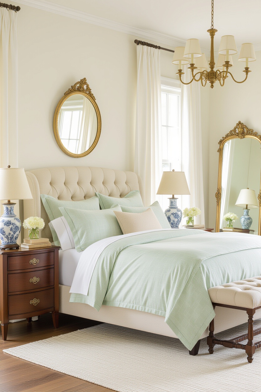 elegant bedroom, elegant bedroom design, elegant neutral bedroom, glam bedroom decor, romantic european bedroom