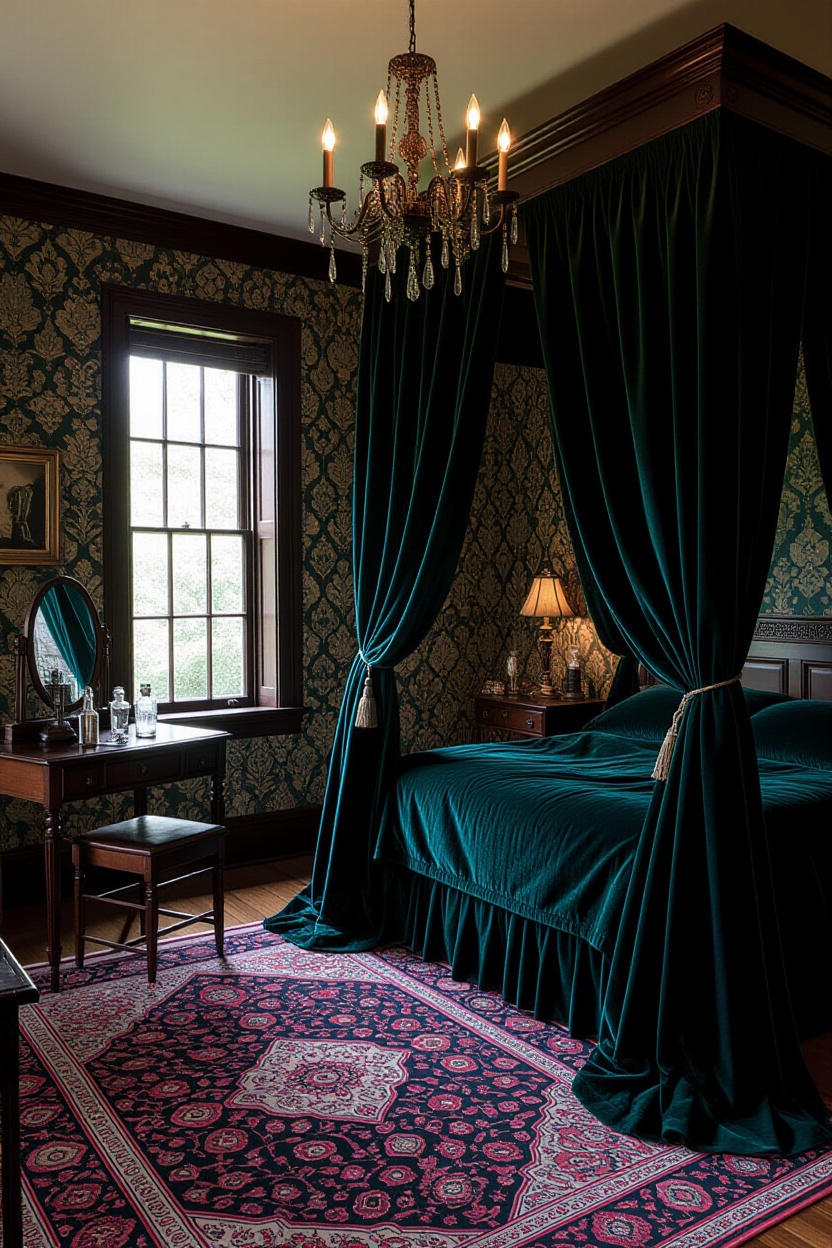 dark romantic bedroom, moody bedroom ideas, bedroom romantic, plum bedroom, castle bedroom ideas