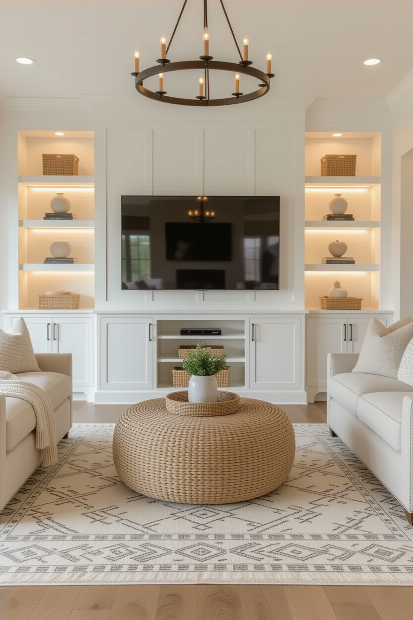 Cozy & Chic: How Built-ins and Layered Lighting Create a Relaxing Family Room