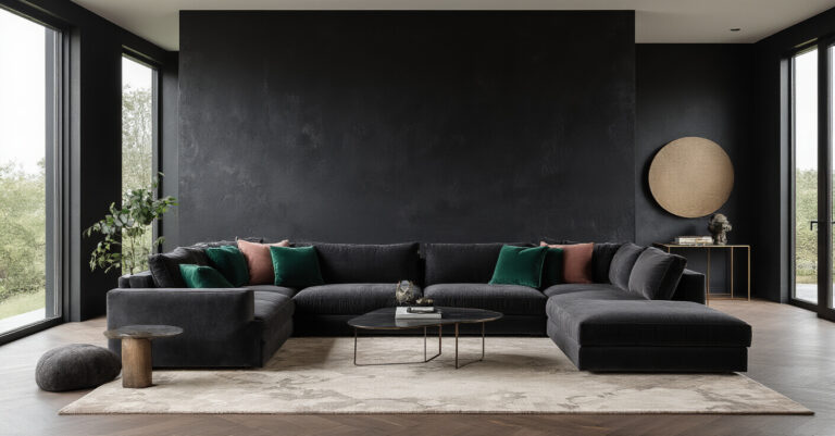 Transform Your Living Room: The Bold Appeal of a Black Accent Wall