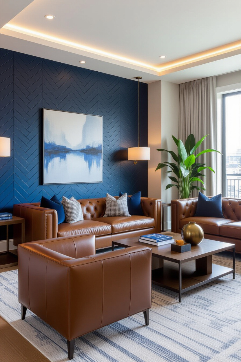 Blue Walls Living Room