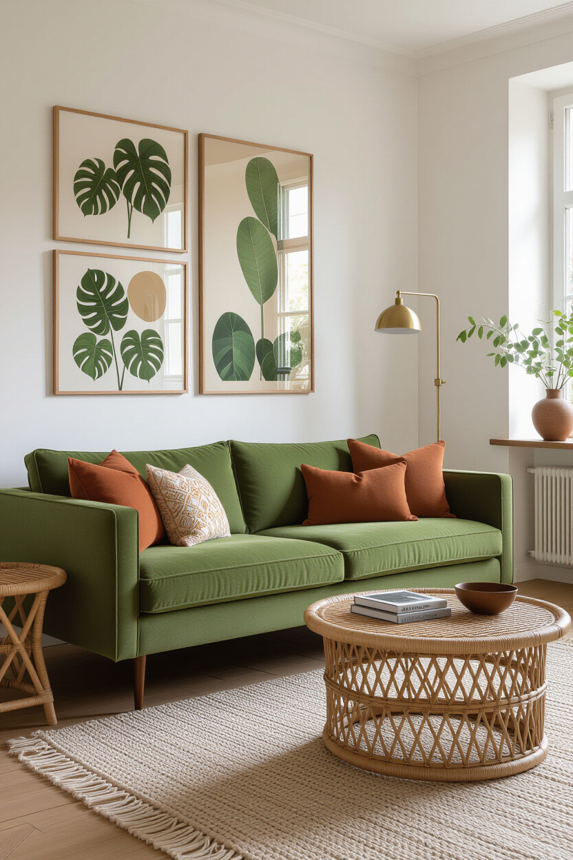 Olive Green Sofa Living Room Ideas