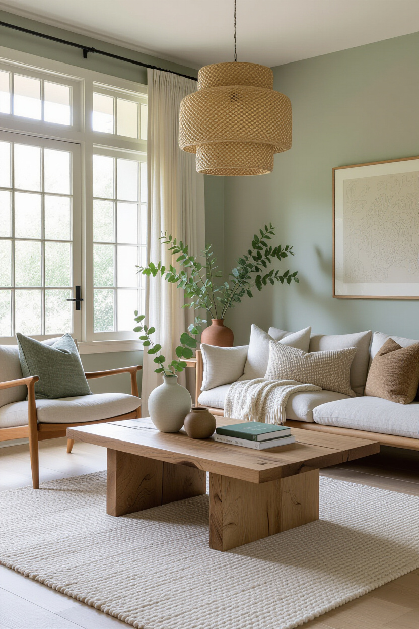 Wood And Green Interior Design