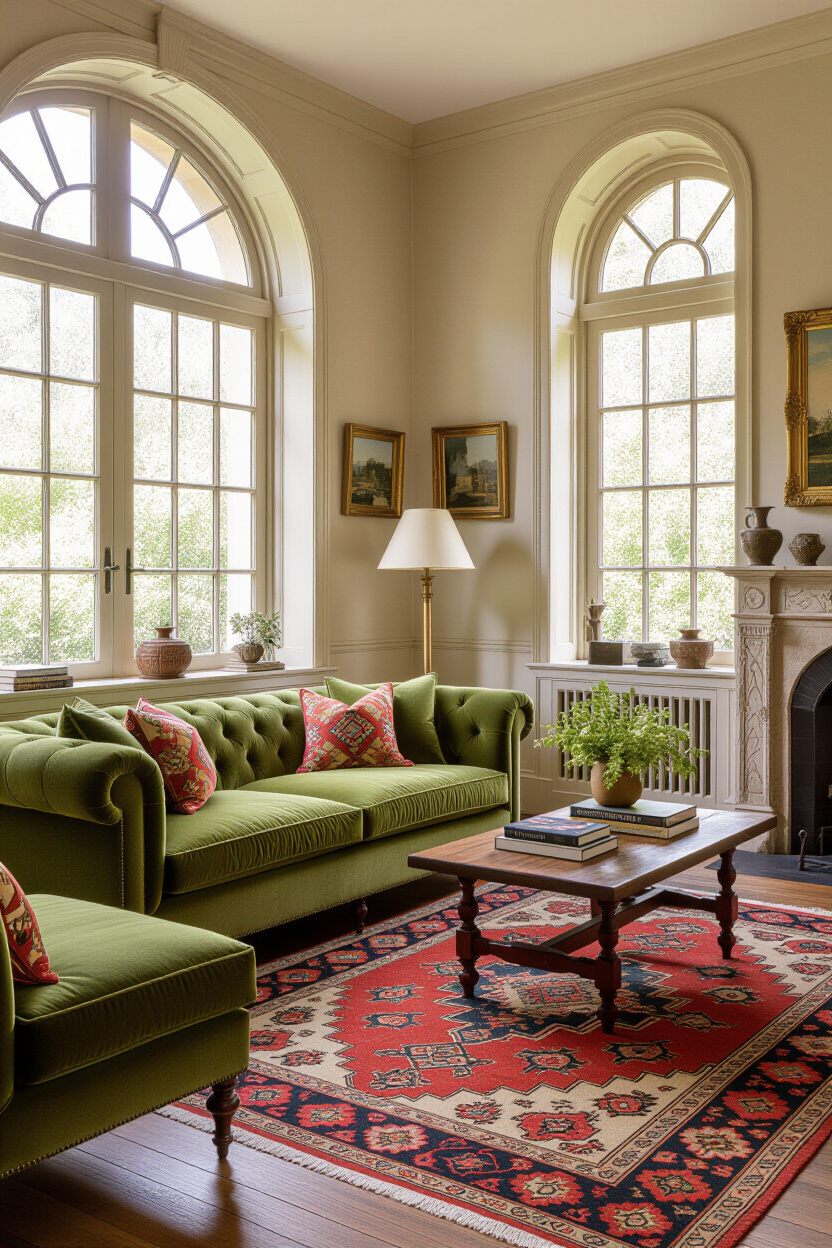 Olive Green Sofa Living Room Ideas