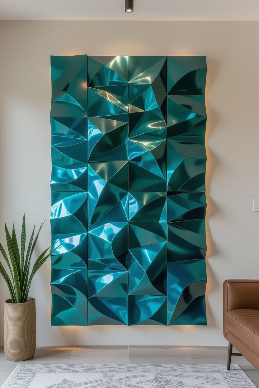 Abstract Art Living Room Accent Wall
